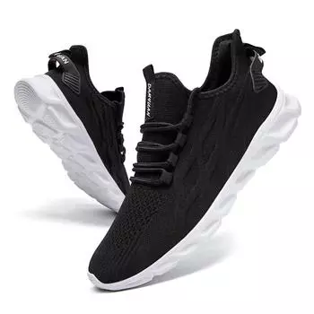 fashion Fujeak Casual Light Sneakers Plus Size Mesh Footwear Breathable Lace up Men s Shoes Non-slip Minimalism Running Shoes for Men 36