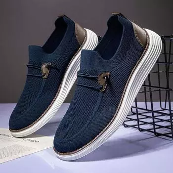 fashion Fujeak Classic Casual Men s Sneakers Slip-On Loafers for Men Fashion Business Moccasins Office Men Work Flats Trend Driving Shoe 40 темно серый