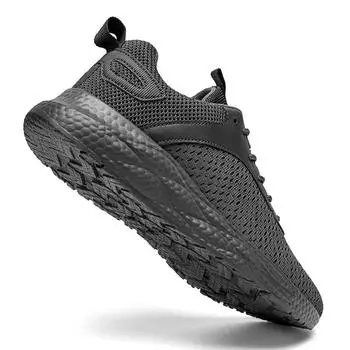 fashion Fujeak High Quality Men Casaul Sport Shoes Breathable Mesh Flats Comfortable Soft Sole Walking Running Shoes Sport Male Shoes 39 чёрный