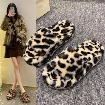 Fashion Furry Slippers Plush Slippers Fluffy 2024 Fashion Trend Luxurious Thick Soled Slip-on Women s Fashion Shoes 35