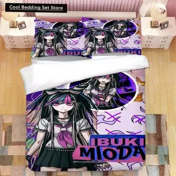 Fashion Game Anime Hiyoko X Ibuki 3D Printed Bedding Set King Duvet Cover Pillow Case Comforter Cover Bedclothes Duvet Covers 150x200cm 3pcs