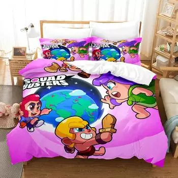 Fashion Game S-Squad Busters Bedding Set Single Twin Full Queen King Size Bed Set Adult Kid Bedroom Duvet cover Set Home Textile EU Twin 135x200cm