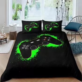 Fashion Gamer Duvet Cover 2/3 Pcs Bedding Sets King Queen Single Size Kids Boys Girls Game Soft 2/3pcs Polyester Comforter Cover 70x133cm 2pcs