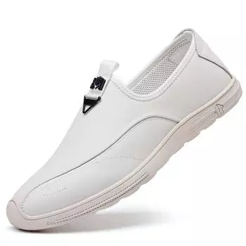 Fashion Genuine Leather Breathe Freely Men Loafers 2024 Spring Autumn New Fashion Casual Driving Shoes for Men Solid Color Dress Shoes 38