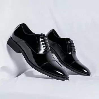 Fashion Genuine Leather Luxury Brand Men Pointed Toe Formal Dress Moccasins Comfy Men s Casual Shoe Lace Up Dress Shoes Drive Flats Male 38 чёрный