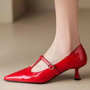 Модные туфли-лодочки из натуральной кожи на среднем каблуке, женские, черные, телесного, красного цвета, на низком каблуке, для офиса, свадьбы, на платье, большой размер 45 34 абрикосовый