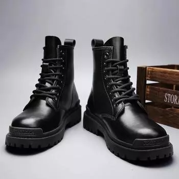 Fashion Genuine Leather Men Boots Autumn Winter Fashion Shoes Men Design Luxury Motorcycle Boots Shoes High Quality Men s Boots 36