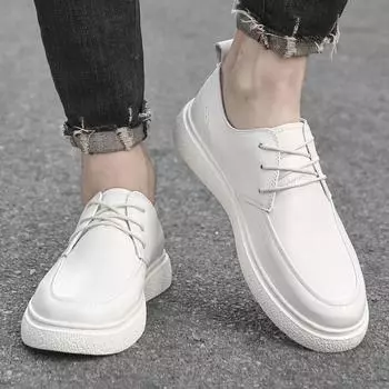 Fashion Genuine leather men s board shoes Luxury men s Lace up style Leisure business party outdoor activity walking shoes 37 чёрный