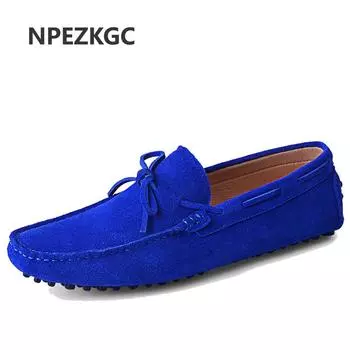Fashion Genuine Leather Men Shoes Nubuck Leather Men Loafers Fashion Plus Size Sping Autumn Mens Shoes Casual Shoes 9 Colors Size 38-46 6 красный