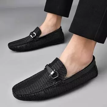 Fashion Genuine Leather Slip-on Casual Shoes for Men Loafers Italian Designer Driving Shoes Moccasins Luxury Brand Formal Business Shoes 37 вино красного