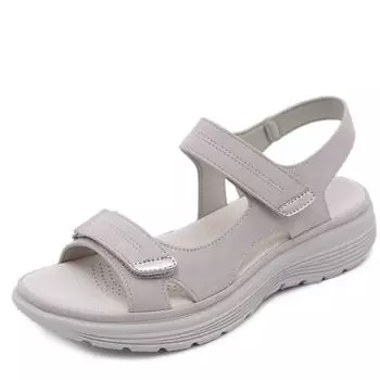 Модные летние женские босоножки из натуральной кожи на танкетке с открытым носком, нескользящие, легкие, спортивные, размер 34-42 34 чёрный