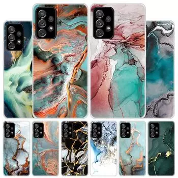 Fashion Geometric Marble Cover Phone Case For Samsung Galaxy A51 A71 A50 A70 A40 A30 A20E A10 A41 A31 A21S A11 A01 A6 A8 + A7 A9 Samsung A51 4G