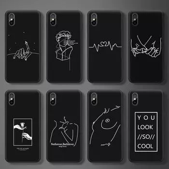 Fashion Girl Art Lines Мягкий силиконовый чехол из ТПУ для телефона Задняя крышка для iPhone Samsung Huawei Xiaomi и т. д. Huawei Honor 8A (JAT-LX1)