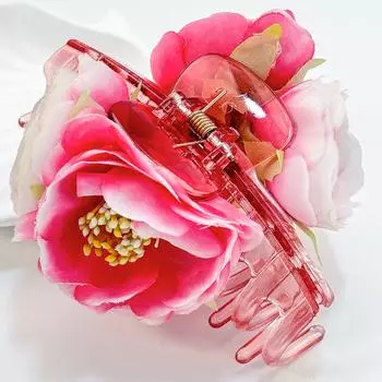 Fashion Girls Flower Hair Claw Clips Plastic Hair Claw Clip Wedding Headdress For Bridal Bridesmaid Party Women Hiar Accessories