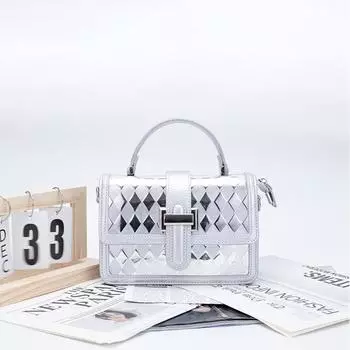 Модные глянцевые сумки через плечо из искусственной кожи с серебряным клапаном и ромбовидной решеткой, женские сумки через плечо, роскошные женские сумки для поездок на работу