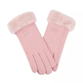 Fashion Gloves Autumn Winter Cute Furry Warm Mitts Mittens Outdoor Finger Women Sport Full Wind W0L8 khaki-One size