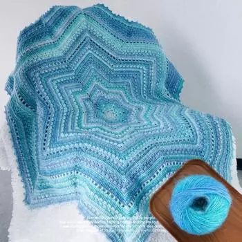 Fashion Gradient Seven Star Blanket Unfinished Star Knitted Blanket For Girlfriend and Mom Gift Style 5