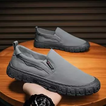 Модные серые парусиновые мужские кроссовки Ice Silk Man Loafers дышащие нескользящие кроссовки для мужчин с подошвой из ПВХ для ходьбы Tenis Hombres 39 чёрный