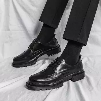Fashion Groom s wedding shoes Black Versatile classic design styles Daily Outdoor Fashion Party Daily Business Office Dress Shoes Brogue 37 чёрный