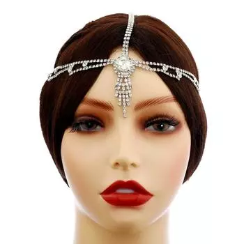 Модные аксессуары для волос, персонализированная цепочка для волос со стразами, темпераментная универсальная повязка на голову с бриллиантами на лбу золотой