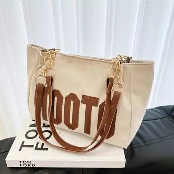 Fashion Handbag Alphabet Versatile Shoulder Underarm Bag Casual Bag Tote Bag чёрный