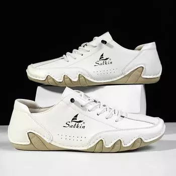 Модные повседневные мужские туфли ручной работы из кожи, дизайнерские кроссовки на шнуровке, мужские мокасины, дышащая мягкая кожаная обувь, мужская обувь для вождения 39