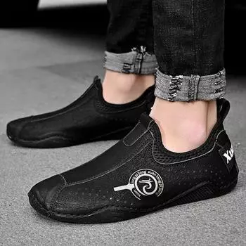 Fashion Handmade Leather Shoes Men Casual Sneakers Driving Shoe Leather Loafers Men Shoes Hot Sale Brand Octopus Bean Shoes Size 38-48 38 серый