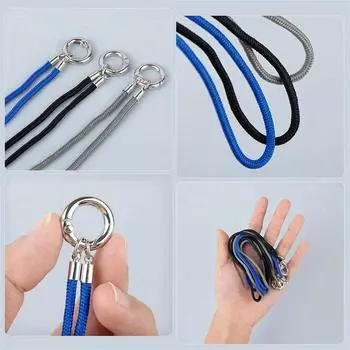 Fashion Hanging Neck Clip For Glasses Women Men Portable Sunglasses Rope Eyeglasses Lanyard Retro Protection Cover синий