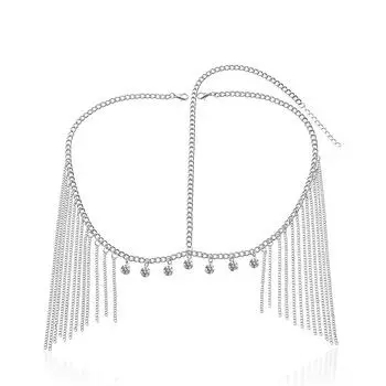 Fashion Headband Accessories Headwear Tassel Head Chain Rhinestone Alloy серебряный