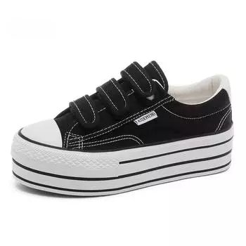 Fashion Height-increasing 8cm Women s Canvas Shoes Low-top Womens Sneakers Casual Ladies Vulcanized Shoes Classic Student Shoes Zapatos 33 белый