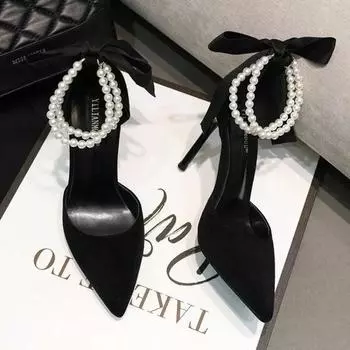 fashion High Heel Thin Heels Pumps Pointed Toe Party Women s Shoes on Sale 2024 Fashion Slip-on Spring String Bead Solid Adult Pumps 34