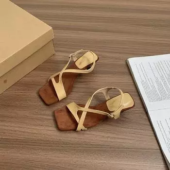 Fashion high-heeled sandals women s summer new open-toed single shoes gentle strap sandals 35