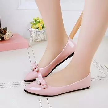 Fashion High Heels Women Thick with White Shoes Female with 5 Cm Bowknot Pointed Joker Work Shoes Big Yards 2024 New 5 чёрный
