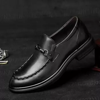 Fashion High Quality Brand Men s Genuine Leather Shoes Office Business Dress Shoes Men s Casual Shoes Thick Soles Elevated Shoes 35