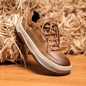 Fashion High Quality Brand Men s Genuine Leather Casual Shoes Thick Soles Brown Oxford Shoes Outdoor Men s Hiking Shoes Massage Soles 38 коричневый