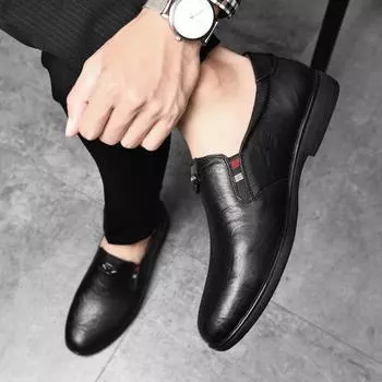 Fashion High-quality Loafers Casual Shoes Men s Leather Breathable and Comfortable Men Casual Men s Leather Fashion Trend Leather Shoes 37 коричневый