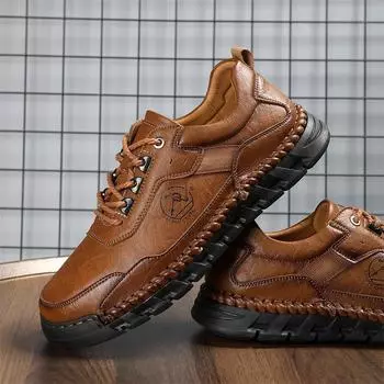 Модные высококачественные мужские повседневные кожаные туфли-оксфорды, стильные уличные туфли для скейтбординга на платформе, дизайнерские спортивные кроссовки для ходьбы и бега 38 светло-коричневого