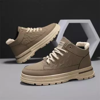 Модные высококачественные мужские ботинки по щиколотку, мужская повседневная обувь, кожаные дышащие кроссовки для активного отдыха, рабочие ботинки, модные мотоциклетные ботинки для мужчин 39 чёрный