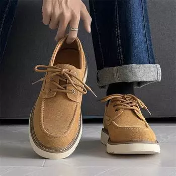Fashion High Quality Men s Autumn Business Casual Leather Shoes Fashion Brand Men s Comfortable Thick Soled Non Slip Casual Sports Shoes 38 хаки