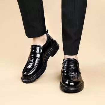 Fashion High Quality Men s Seasonal Shoes Cowhide Fashion Casual Leather Shoes Brand Men s Comfortable Round Toe Casual Leather Shoes 38 коричневый