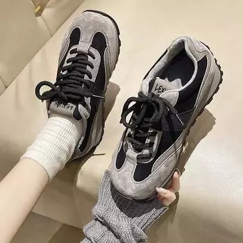 Fashion High Quality shoes for women Lace-up Vulcanize Shoes Casual platform Footwear Zapatillas Mujer Light Flat sneakers women luxury 35 хаки