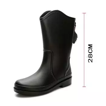 Fashion high tube rain shoes women wear trend rain boots medium tube water shoes kitchen work long tube water boots fashion rubber shoes 36