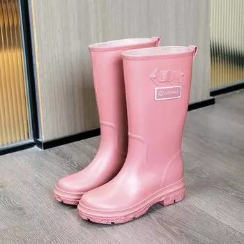 Fashion high tube wading women s boots rubber shoes long tube women s rain boots powder water boots black women s navy blue waterproof boots 36