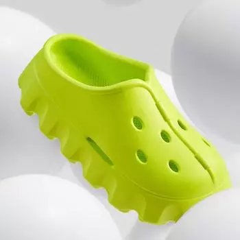 Fashion Hollow Out Women s Cloud Slippers 2024 New Closed Toe High Platform Woman Slipper Outdoor Non Slip Thick Bottom Sandals 36-37 чёрный