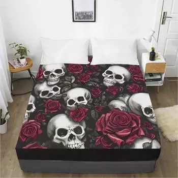 Fashion home textile dice lou head 3D printing pattern bed sheet mattress cover elastic band bed sheet bedding 120cmX200cmX30cm
