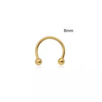 Модный пирсинг-кольцо из нержавеющей стали 1 шт., кольцо для носа и губ, гвоздик, украшения для тела, аксессуары для женщин, модный медицинский титановый зажим C, пирсинг 8mm серебряный