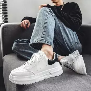 Fashion Hot New White Men s Casual Shoes Thick Bottom Trendy All-match Shoe for Men Beautiful and Fashionable Breathable Casual Sneaker 39 белый