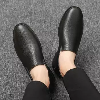 Fashion Hot Sale Leather Men Casual Shoes Male Soft Comfortable Shoe All-match High Quality Men s Driving Shoes Non-Slip Men Loafers 38 коричневый