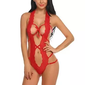 мода Горячая Распродажа Сексуальный Комбинезон С Вырезами Бант Комбинезон Цельный Веселое Нижнее Белье Женский Боди Ночная Сорочка Линжери Корректирующее Белье XXL