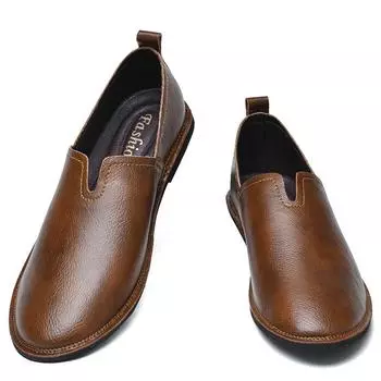 Fashion Hot sales Business Formal Men flat Shoes Leisure men s minimalist style Comfortable driving outdoor party men s sh 38 чёрный